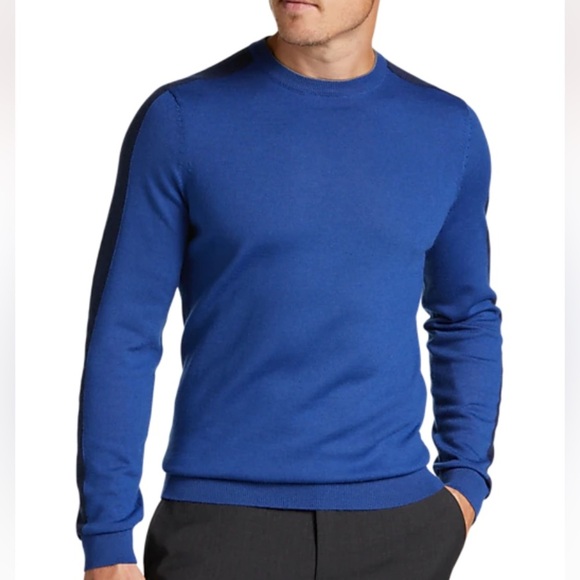 NWT Awearness Kenneth Cole AWEAR-TECH Slim Fit Crew Neck Sweater, Blue - Picture 1 of 12